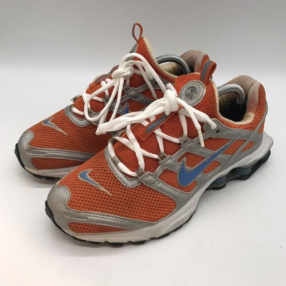 Nike Air Zoom Shox 2:45 Running Shoe Women's  7 Orange Blue Mesh Low Top Lace Up - Picture 3 of 12